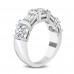 1.54 ct Round and Baguette Cut Diamond Wedding Band Ring